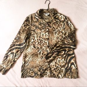 Silk Leopard Print Blouse